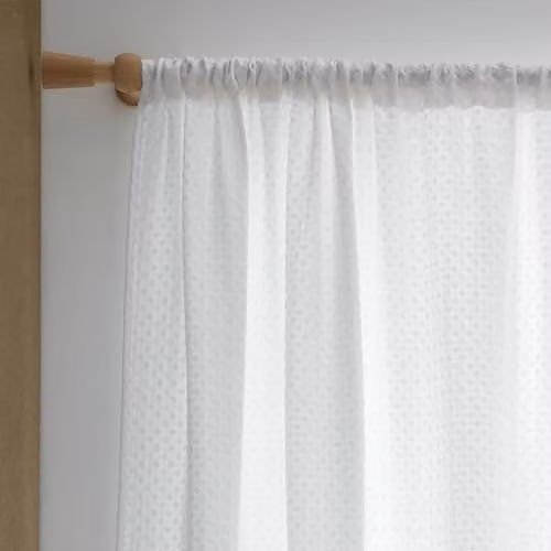 Pineapple Elephant Muscat Waffle Slot Top Voile Curtain Panel in White, W: 140 cm, H: 229 cm – 2