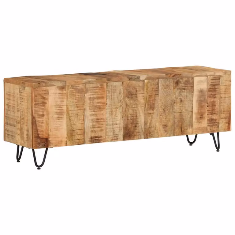 Berkfield Home Industrial Mango Wood and Metal TV Cabinet in Brown and Multicolour, W/D/H: 110 x 30 x 40 cm