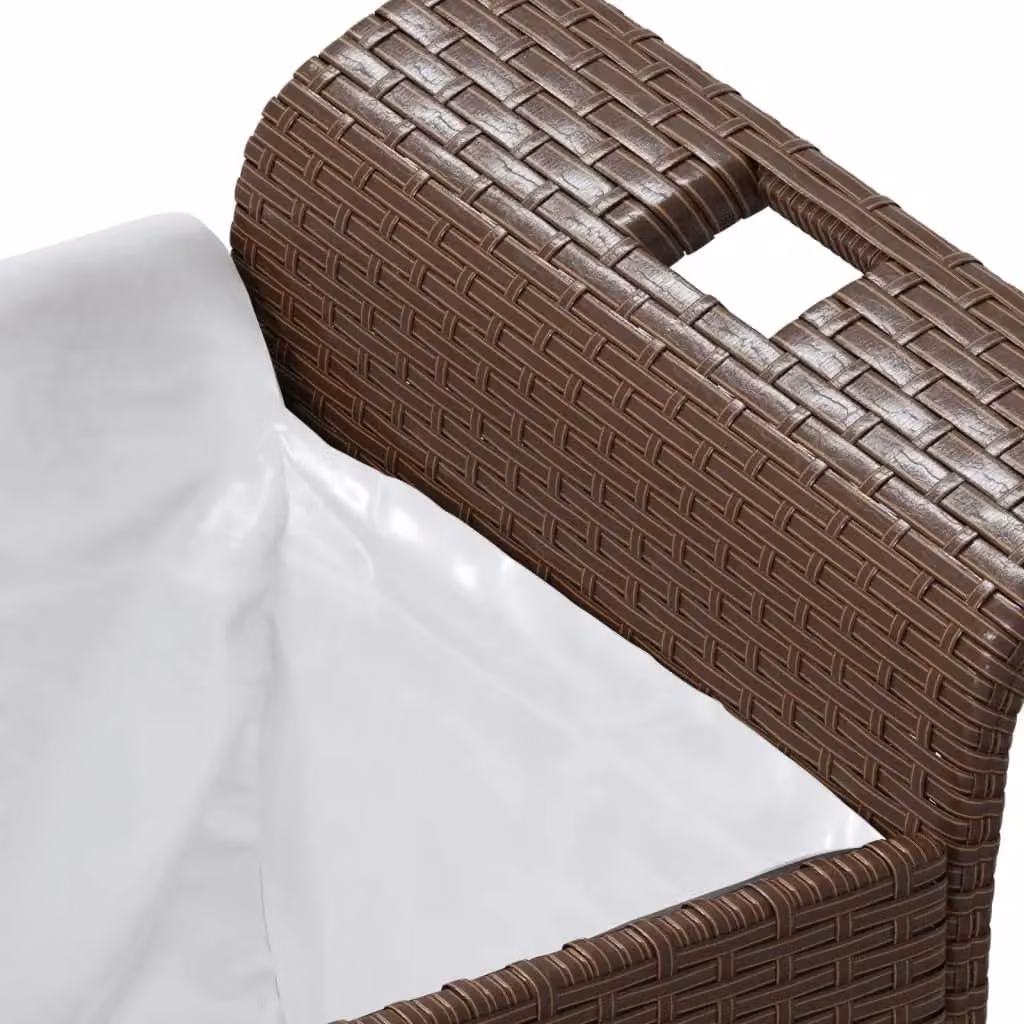 Berkfield Home Brown Poly Rattan Garden Bench with Cushion W/D/H: 116 x 46 x 57 cm – 3