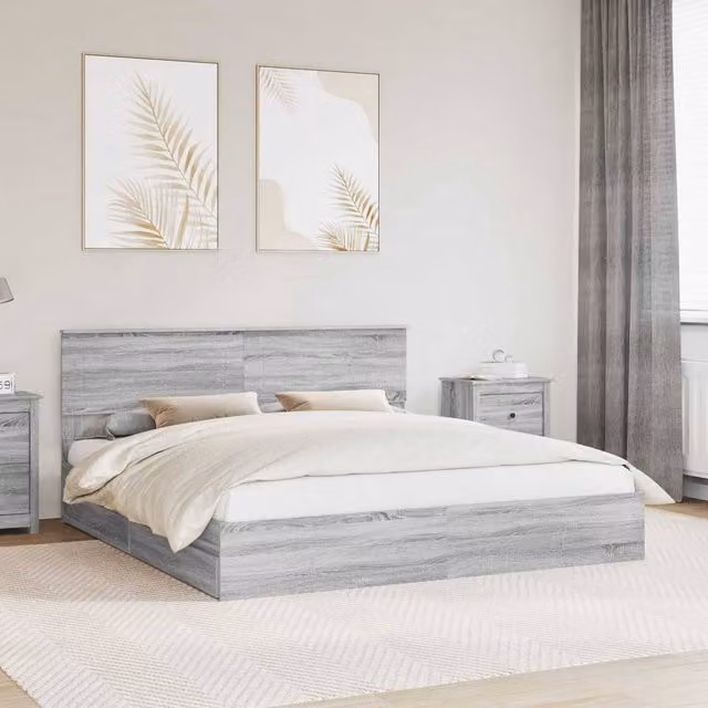 Berkfield Home Grey Sonoma Modern Storage Bed with Drawers, W/D/H: 180 x 200 cm, Engineered Wood