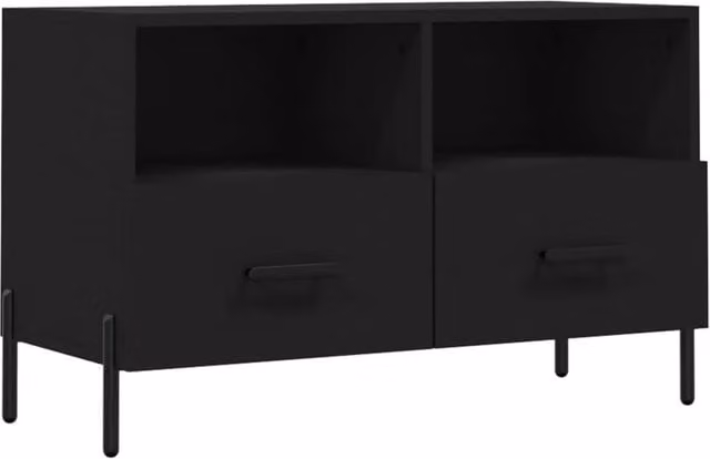 Berkfield Home Modern Black Matt TV Cabinet W/D/H: 80 x 36 x 50 cm – 1