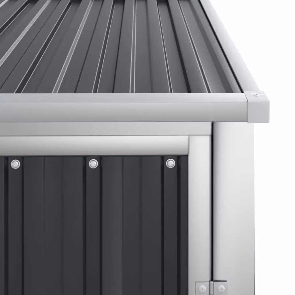 Berkfield Home Tall Garden Tool Shed in Anthracite and Black, Galvanised Steel, W/D/H: 88 x 89 x 161 cm – 4