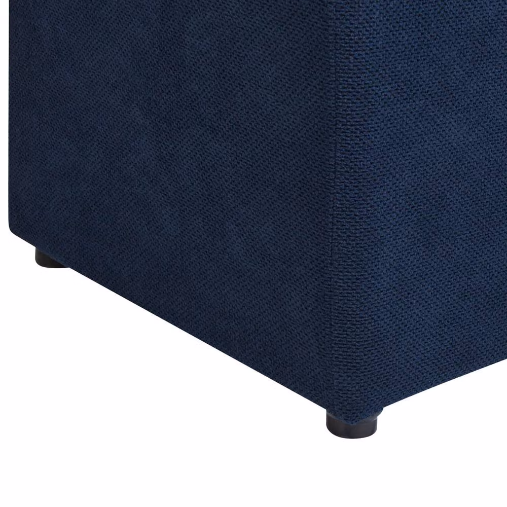 Wyld and Coco Blue Fabric Storage Ottoman, W/D/H: 100 x 42 x 40 cm – 6