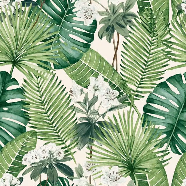Muriva Isla Leaf Cream in Yellow and Green