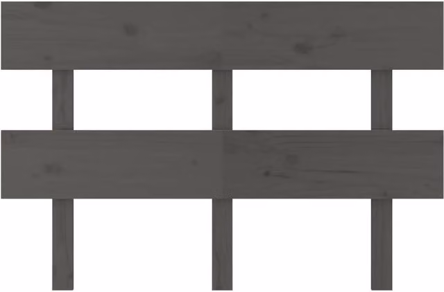 Berkfield Home Beautiful Bed Headboard in Grey Solid Pine Wood, W/D/H: 124 x 3 x 81 cm – 1