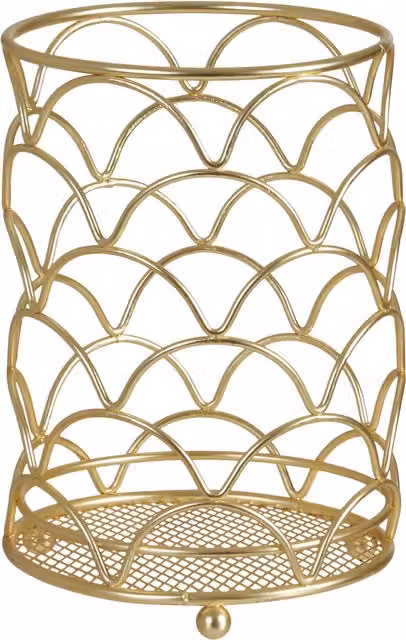 Orsina Vertex Deco Matte Gold Metal Freestanding Utensil Holder - Gold
