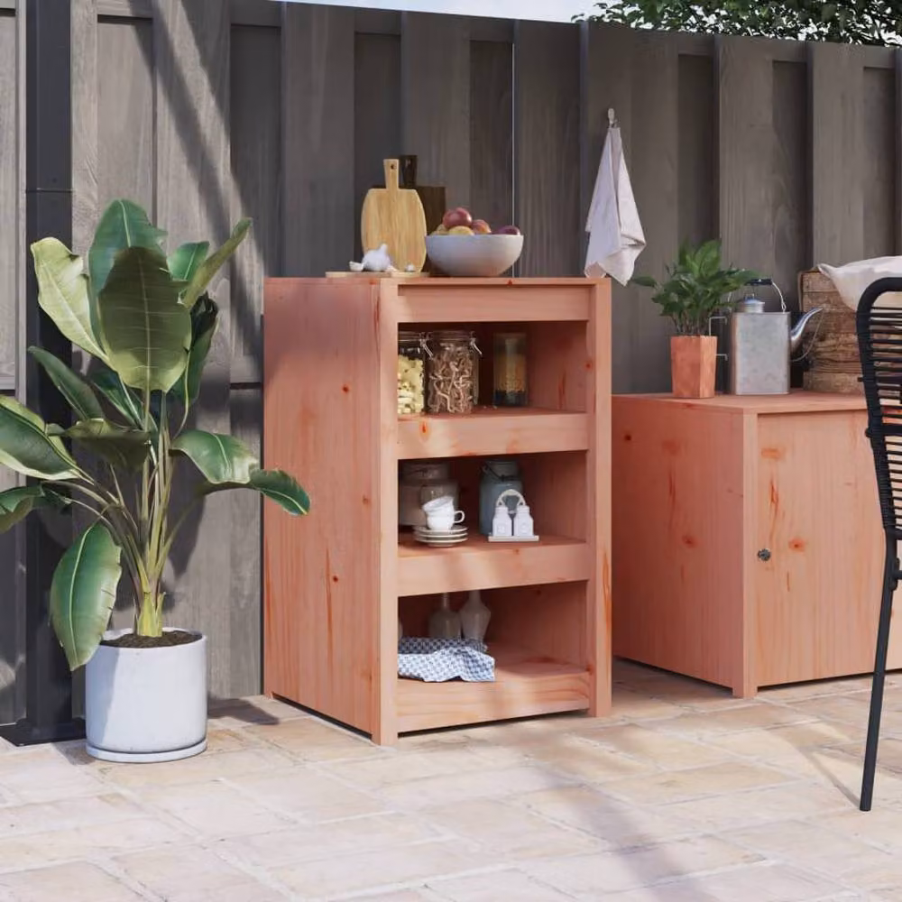 Berkfield Home Outdoor Kitchen Cabinet in Light Tan Solid Wood, W/D/H: 55 x 55 x 92 cm – 2