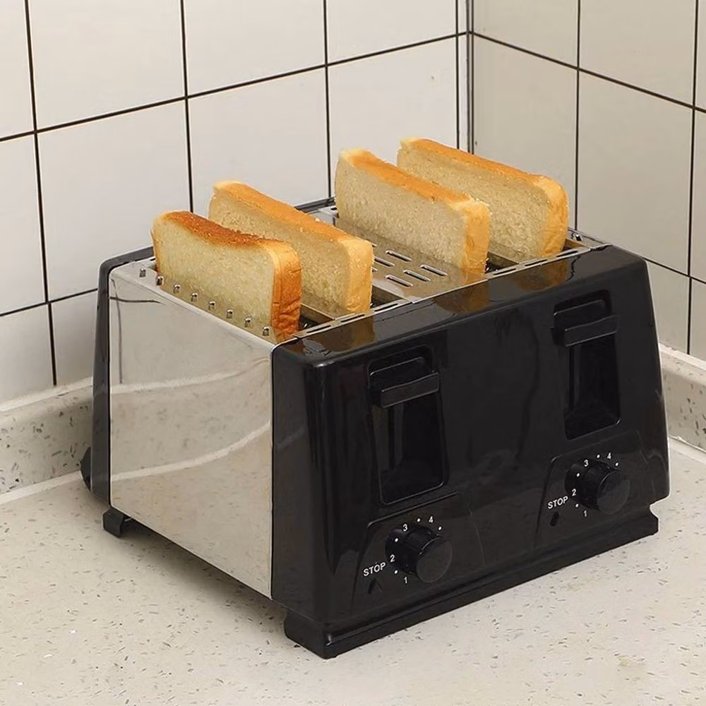 FORGEVIO 4 Slice Wide Slot Toaster with 6 Variable Browning Settings, Defrost and Reheat Functions in Black – 3