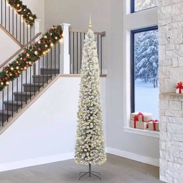 Berkfield Home Artificial Green Christmas Tree with 300 LEDs and Stand, Height: 270 cm – 1