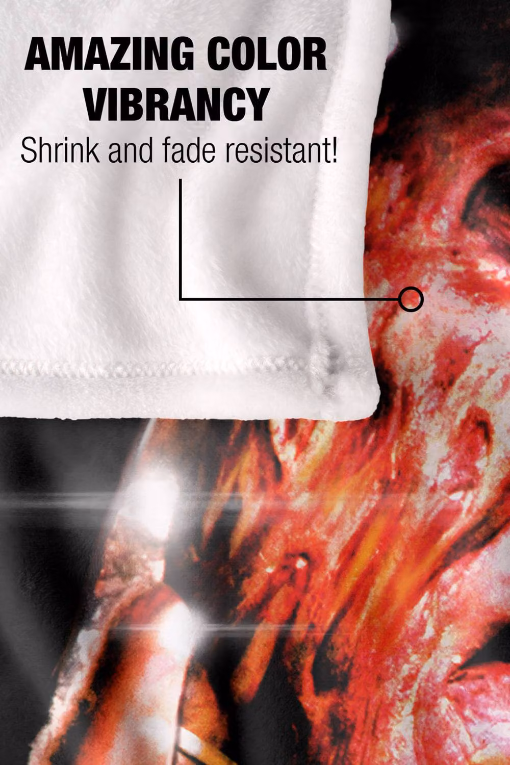 Warner Bros. Nightmare On Elm Street Freddy's Face Super Soft Silky Touch Throw Blanket, Extra Large, Multicolour – 5