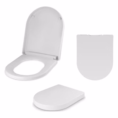 Nes Home Round Thick Soft Close Toilet Seat and Cover, White