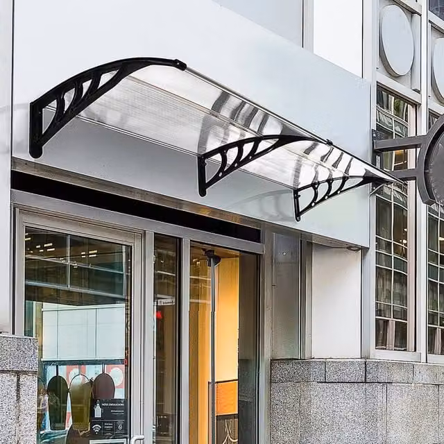 EONLION Clear Polycarbonate Outdoor Curved Window Porch Canopy Awning, W: 100 cm, D: 100 cm, H: 100 cm