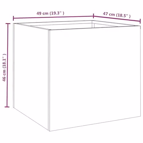 vidaXL 2-piece Corten Steel Planter Tub Set, Brown, W: 49 cm, D: 47 cm, H: 46 cm – 3