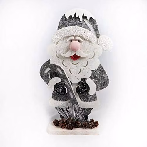 Shatchi Silver Glitter Foam Santa Christmas Tabletop Figure, Height: 52 cm – 1