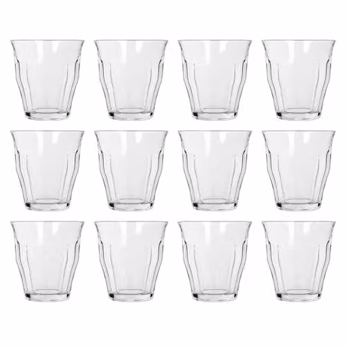 Argon Tableware Set of 12 Transparent Glass Tumbler Glasses, 210 ml – 1