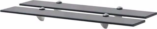 Berkfield Home Black Glass Floating Shelves, 2 Pack, W: 70 cm, D: 10 cm
