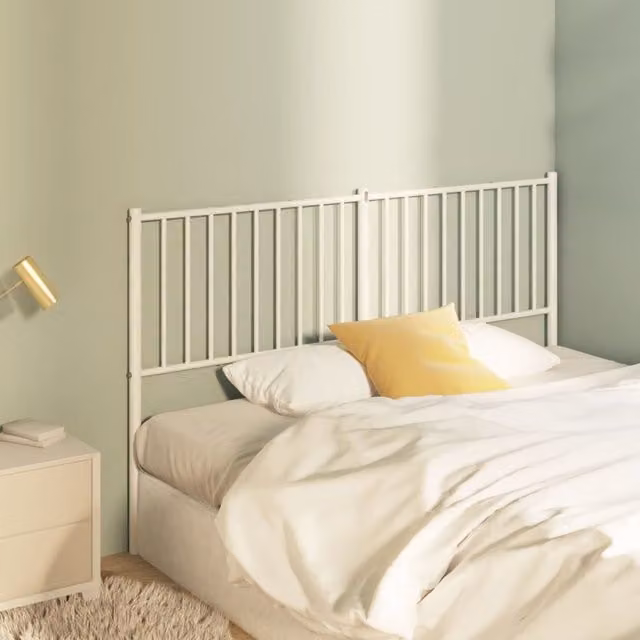 Berkfield Home Classic Metal Headboard in White, 160 cm