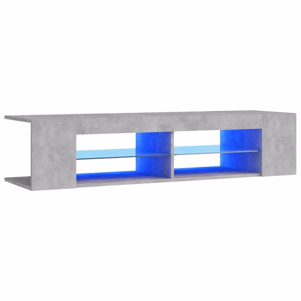 Berkfield Home Modern TV Cabinet with Integrated LED Lights in Concrete Grey, W/D/H: 135 x 39 x 30 cm – 2