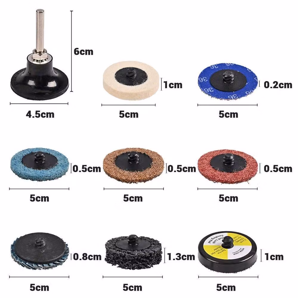 Nordara 81-Piece 50mm R-Type Roloc Abrasive Discs for Die Grinders in Brown – 2