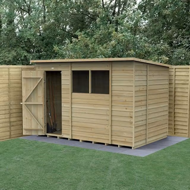4LIFE Forest Garden Pent Wood Garden Shed in Brown