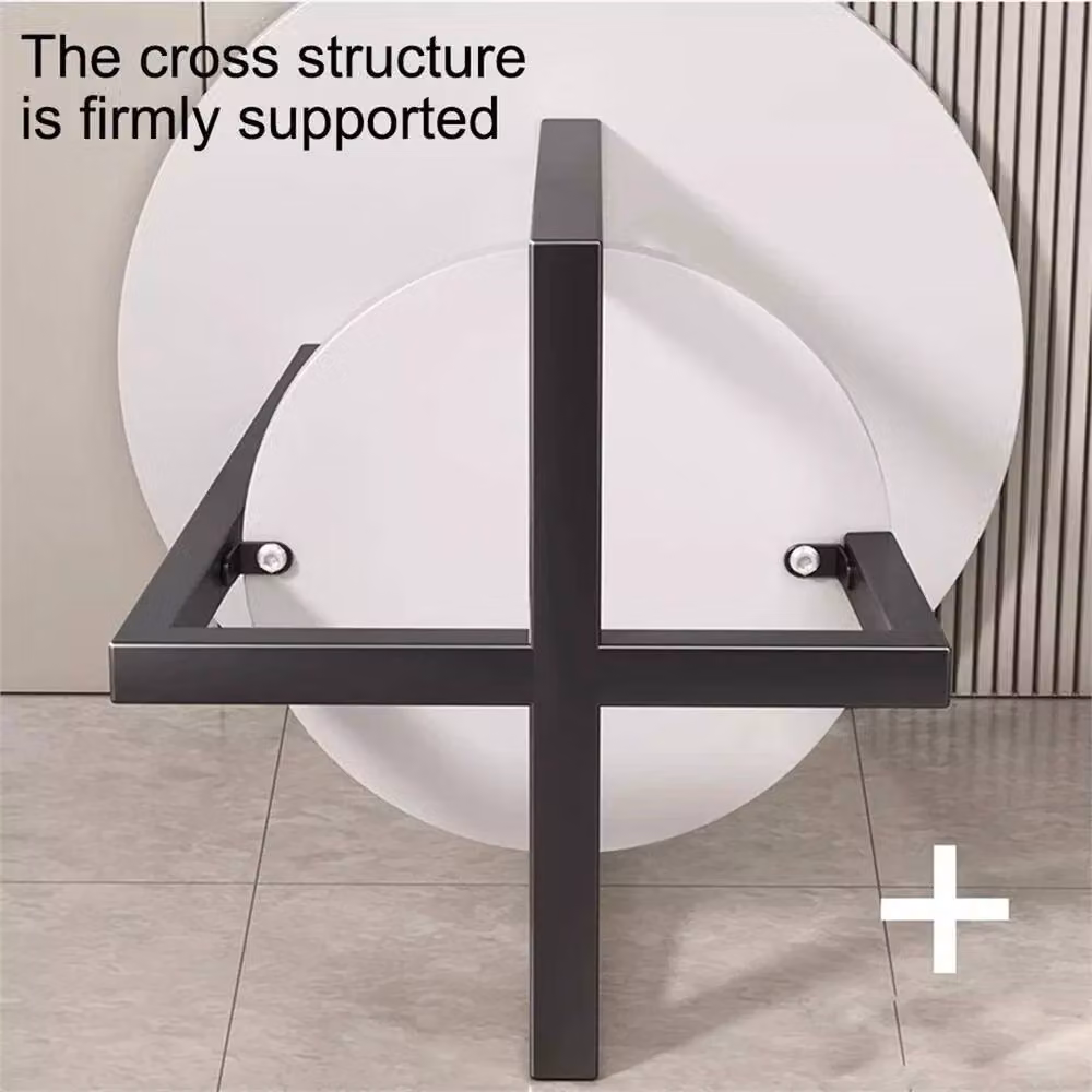 Nordara 2-Tier Round White Marble Effect Coffee Table with Glossy Metal Legs – 4