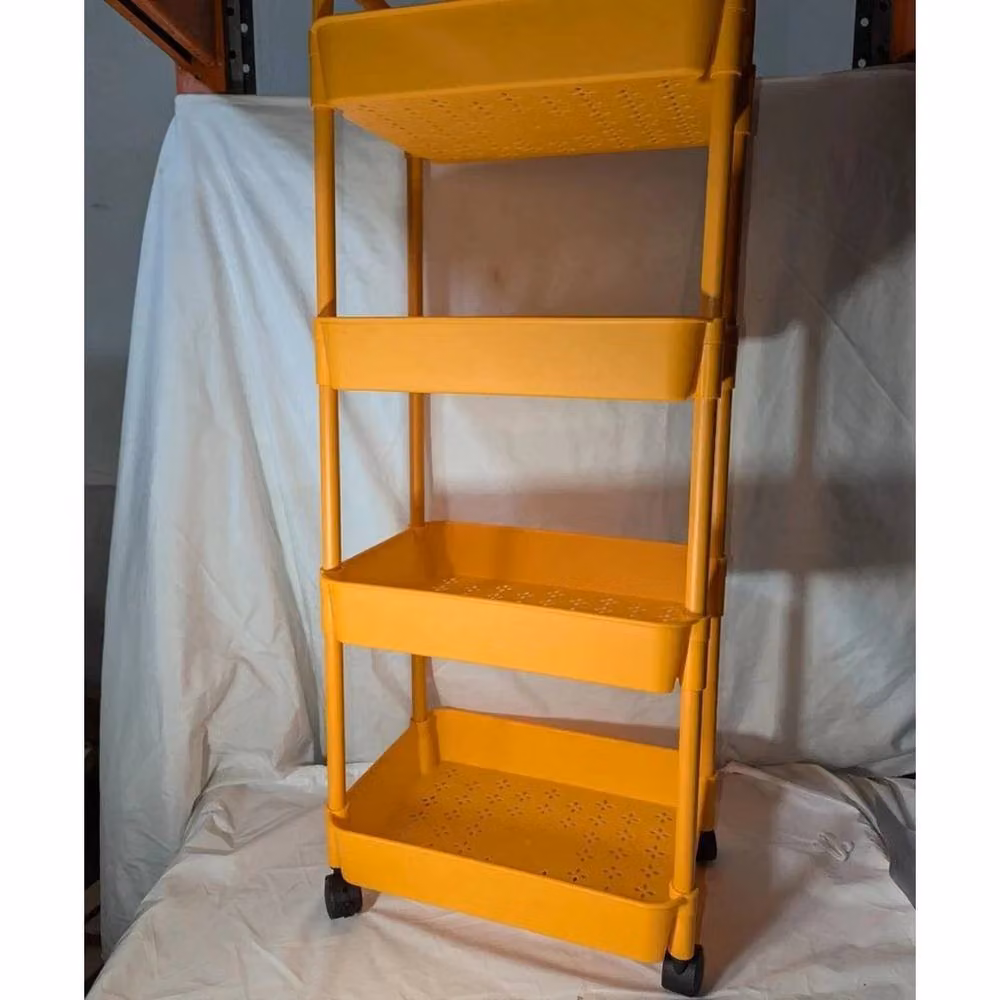 EONLION 4 Tier Kitchen Trolley Storage Rack Shelf in Yellow, Height: 100 cm – 2