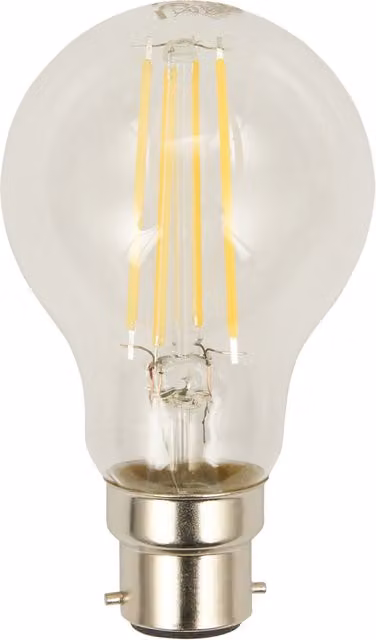 6.5W Filament Globe GLS B22 Cool White Transparent Glass Incandescent Bulb