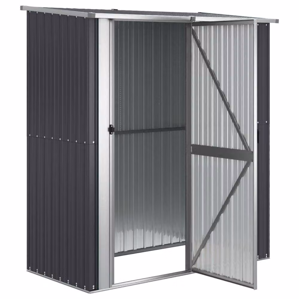 Berkfield Home Anthracite Pent Garden Shed in Galvanised Steel, W/D/H: 180.5 x 97 x 209.5 cm – 4