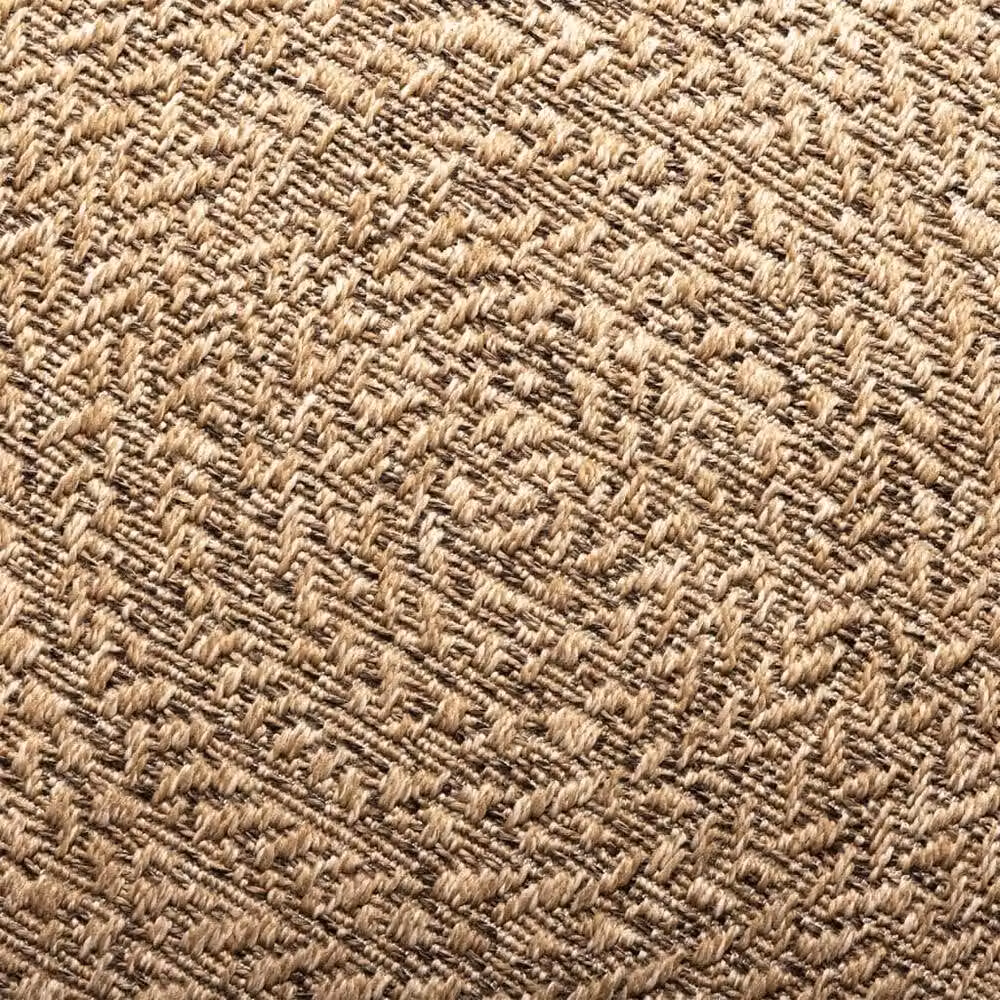 Berkfield Home Brown Jute Look Round Indoor and Outdoor Rug, UV Resistant, W/D: 100 cm diameter