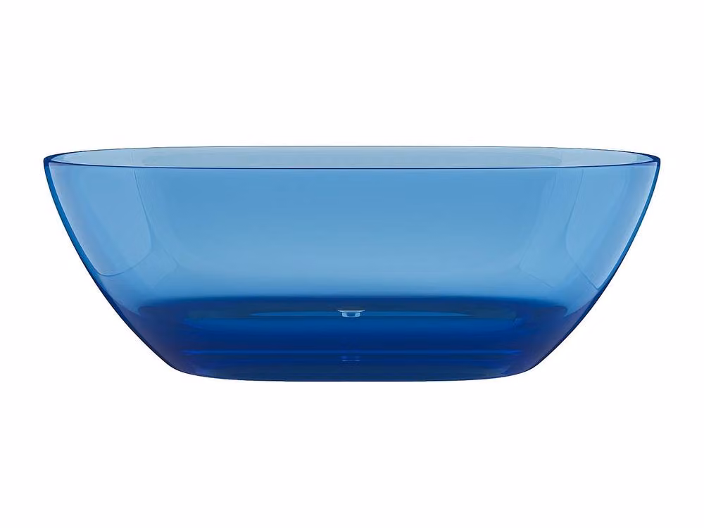 Vente-unique Translucent Oval Freestanding Bathtub in Blue, W/D/H: 63 x 28 x 56 cm – 2