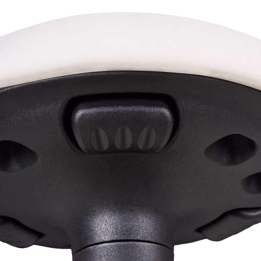 Wyld and Coco Wobble Stool in White Faux Leather with Metal Frame – 3