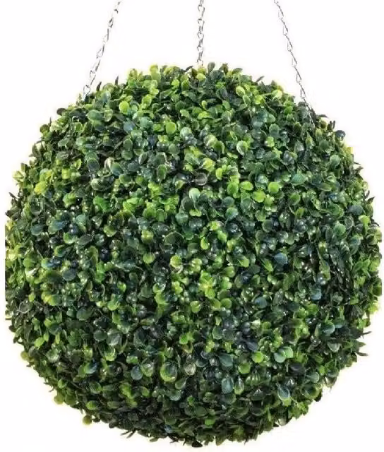 Primrose Green Artificial Hanging Topiary Boxwood Ball, Diameter: 28 cm – 6
