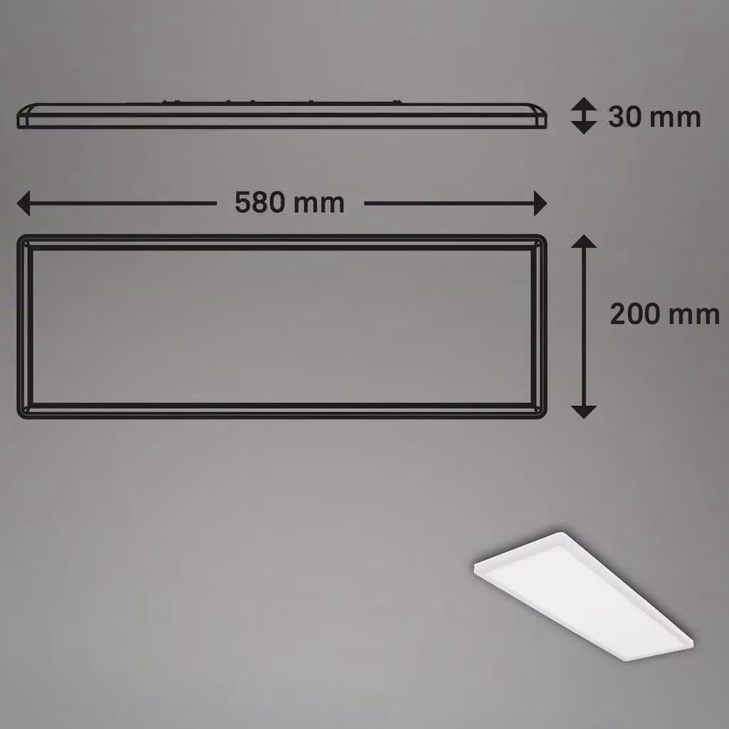Briloner Ultraslim White 22W LED Ceiling Panel Light with Backlight Effect, W/D/H: 58 x 20 x 3 cm – 4