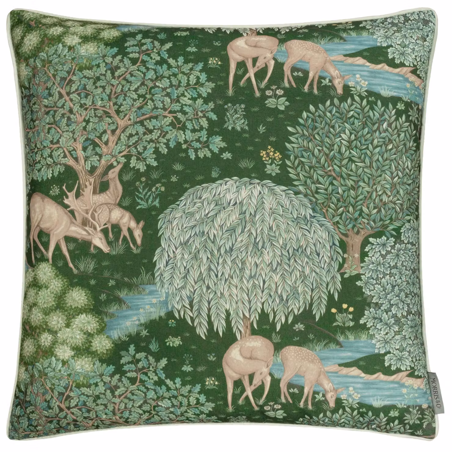 Morris & Co The Brook Floral Printed Outdoor Cushion in Green, W/D/H: 55 x 55 x 55 cm – 2