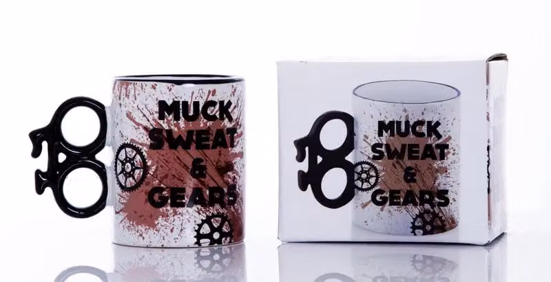 Boxer Gifts Muck Sweat and Gears Bike Mug in White and Multicolour Ceramic – 2