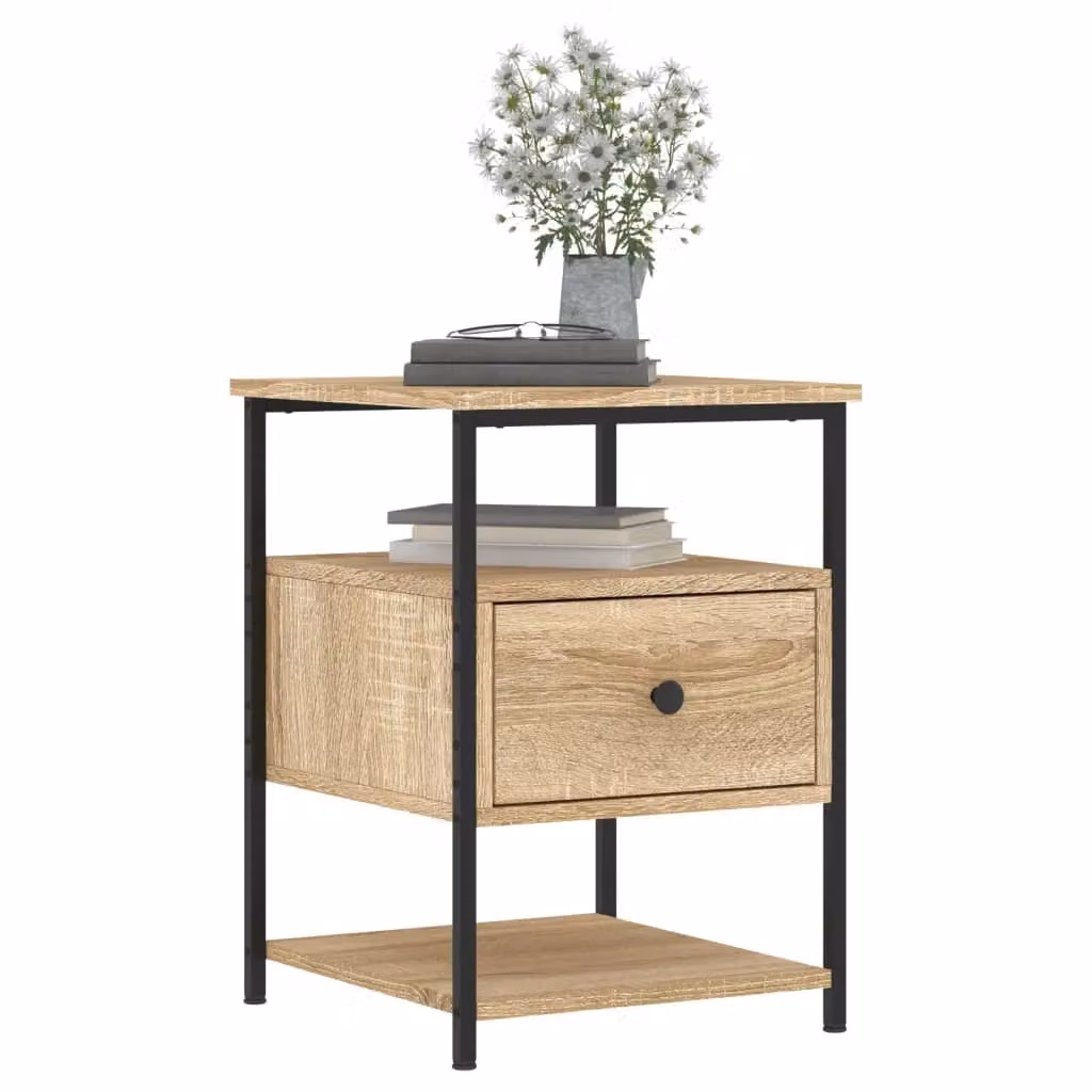 Berkfield Home Sonoma Oak Bedside Cabinet in Brown, W/D/H: 40 x 42 x 56 cm – 3