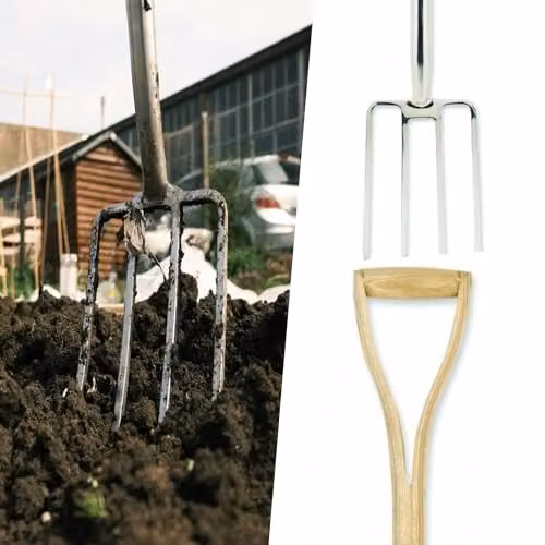 Pegdev Stainless Steel Garden Fork with Ash Wood Handle in Silver and Brown – 2