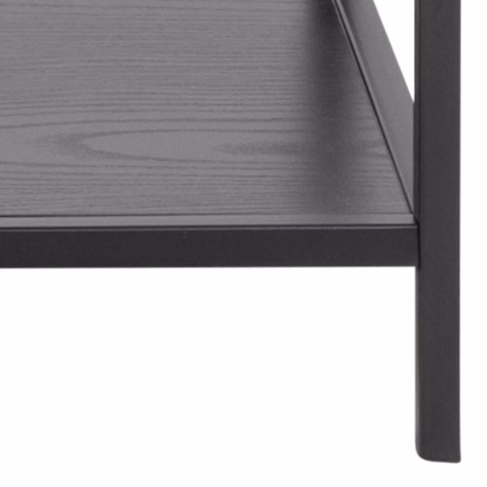 Wyld Haus El Paso Console Table with Matte Black Metal Frame and 2 Ash Black Shelves – 5