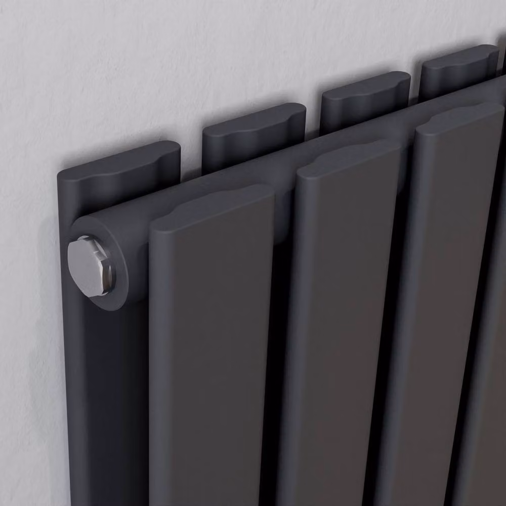 Bathroom Kingdom Vega Anthracite Double Flat Panel Vertical Radiator, Grey, H 180 cm x W 60 cm – 2