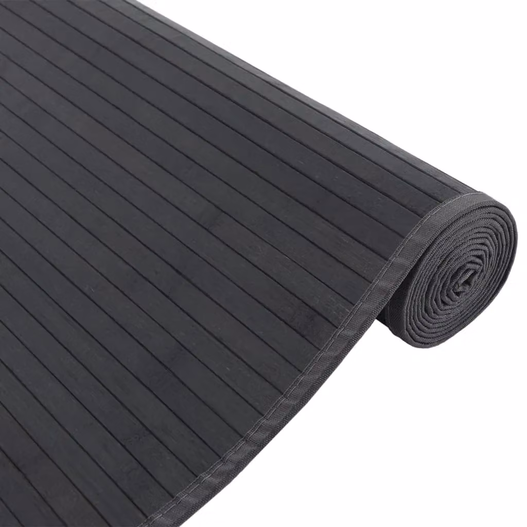 Berkfield Home Rectangular Bamboo Rug in Black, W/D/H: 80 x 300 cm – 3