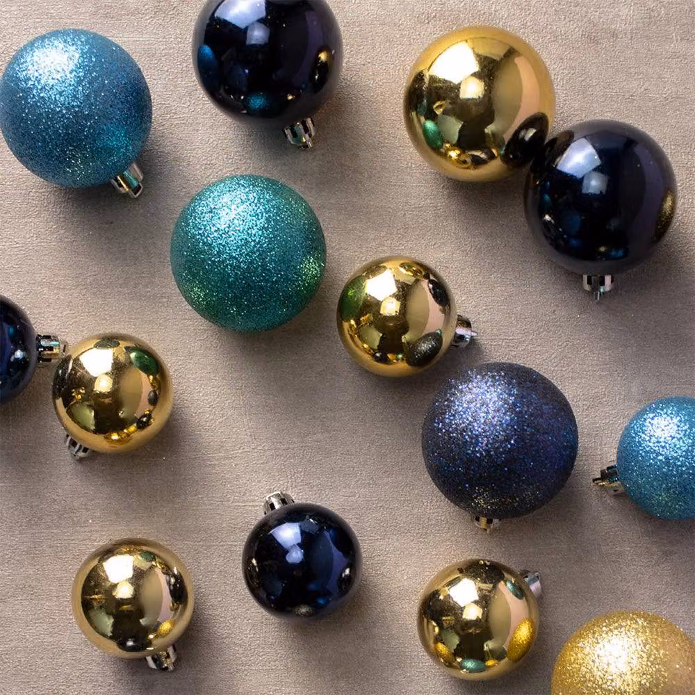 Voltico 22-Piece Shatterproof Christmas Bauble Set in Blue and Gold – 2