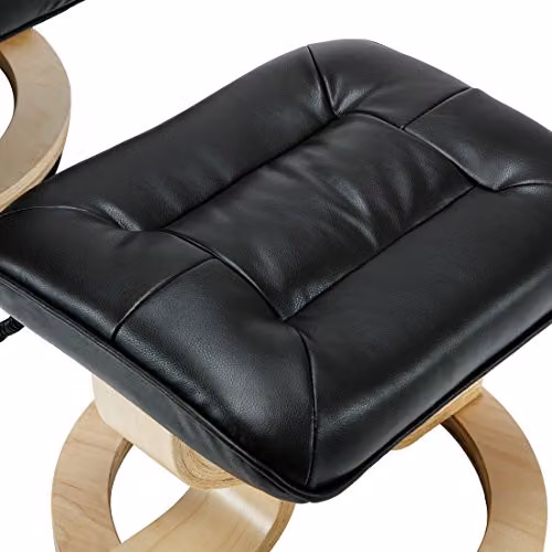 More4Homes Tuscany Black Bonded Leather Swivel Recliner Massage Chair with Footstool and 8-Motor Massage Unit – 5
