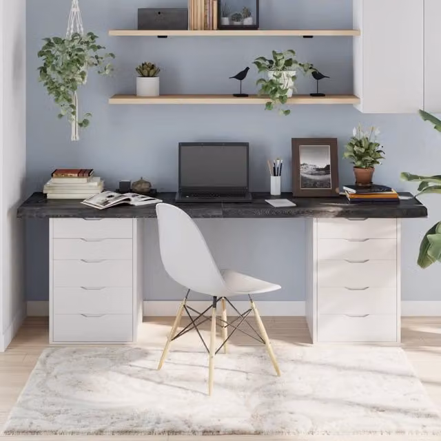 Berkfield Home Table Top in Dark Grey Treated Solid Oak, W: 200 cm, D: 50 cm, H: 2-6 cm – 1