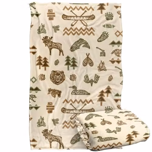 JQ Licensing Lodge Cabin Silky Touch Super Soft Multicolour Fleece Throw Blanket W: 91 cm, D: 147 cm – 1