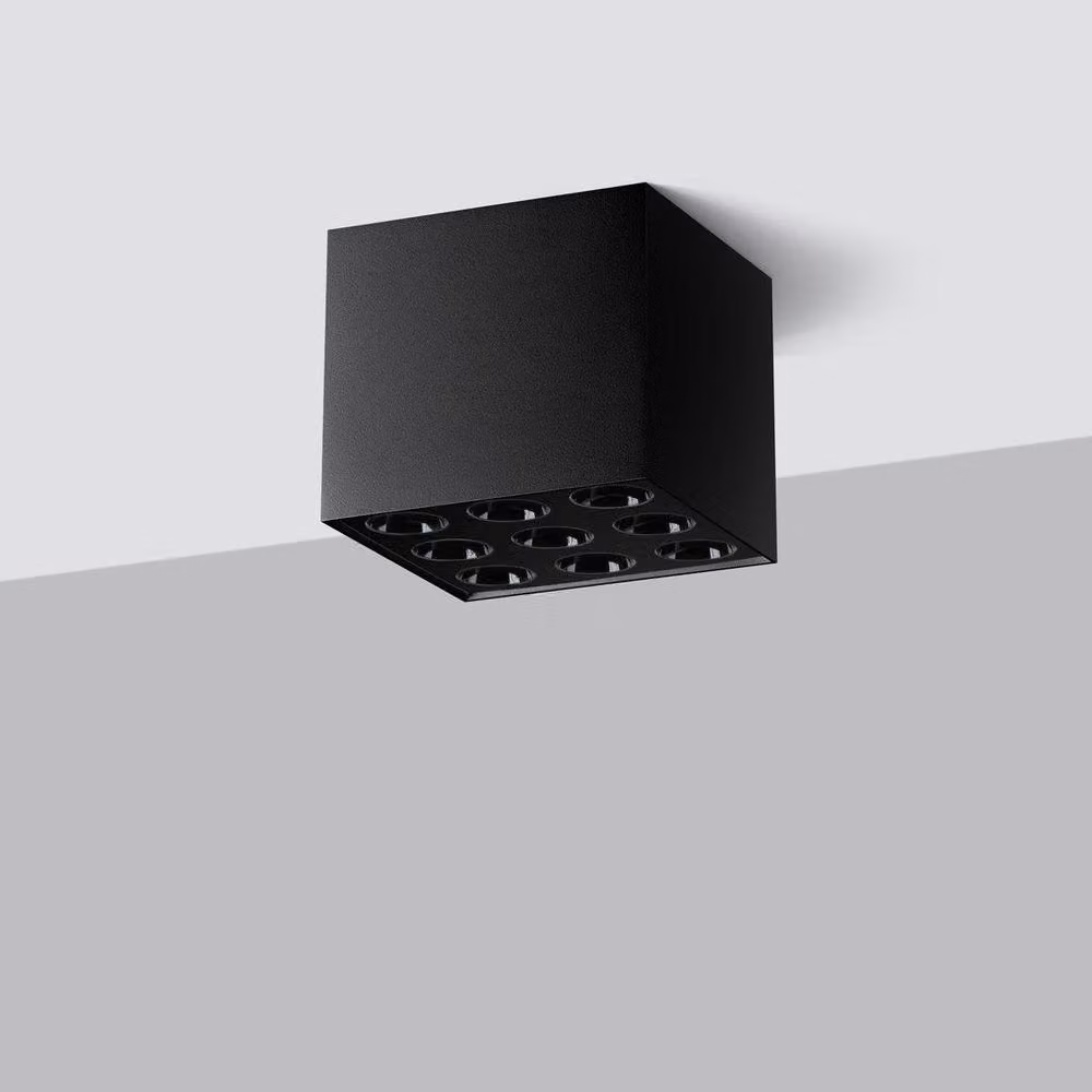 Sollux Lighting Minimalist Black Aluminium Ceiling Lamp, W/D/H: 8.3 x 9.5 x 9.5 cm – 2