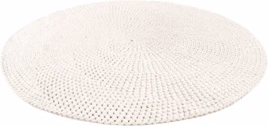 Zuri House Moon Crochet Rug in White, Diameter: 110 cm