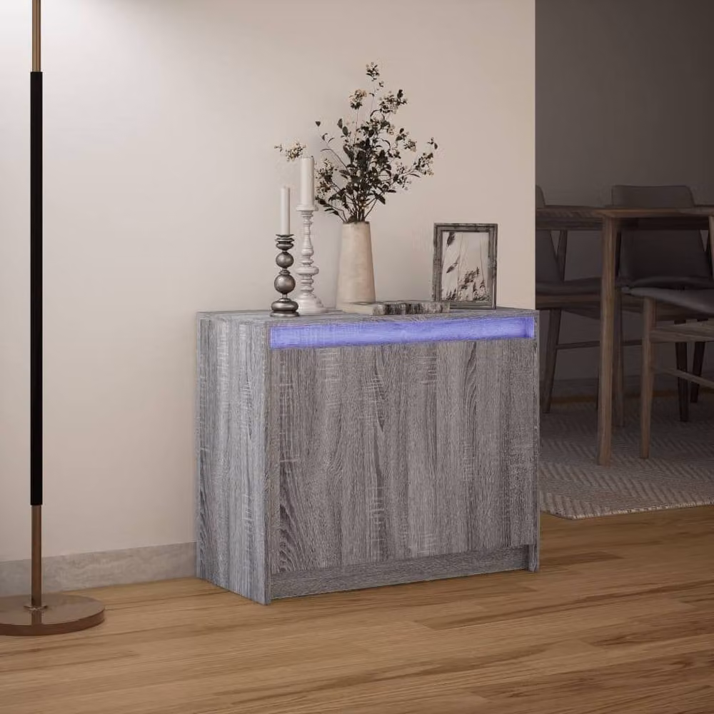 Berkfield Home Grey Sonoma Sideboard with Integrated LED Lighting, W/D/H: 72 x 34 x 61 cm – 3