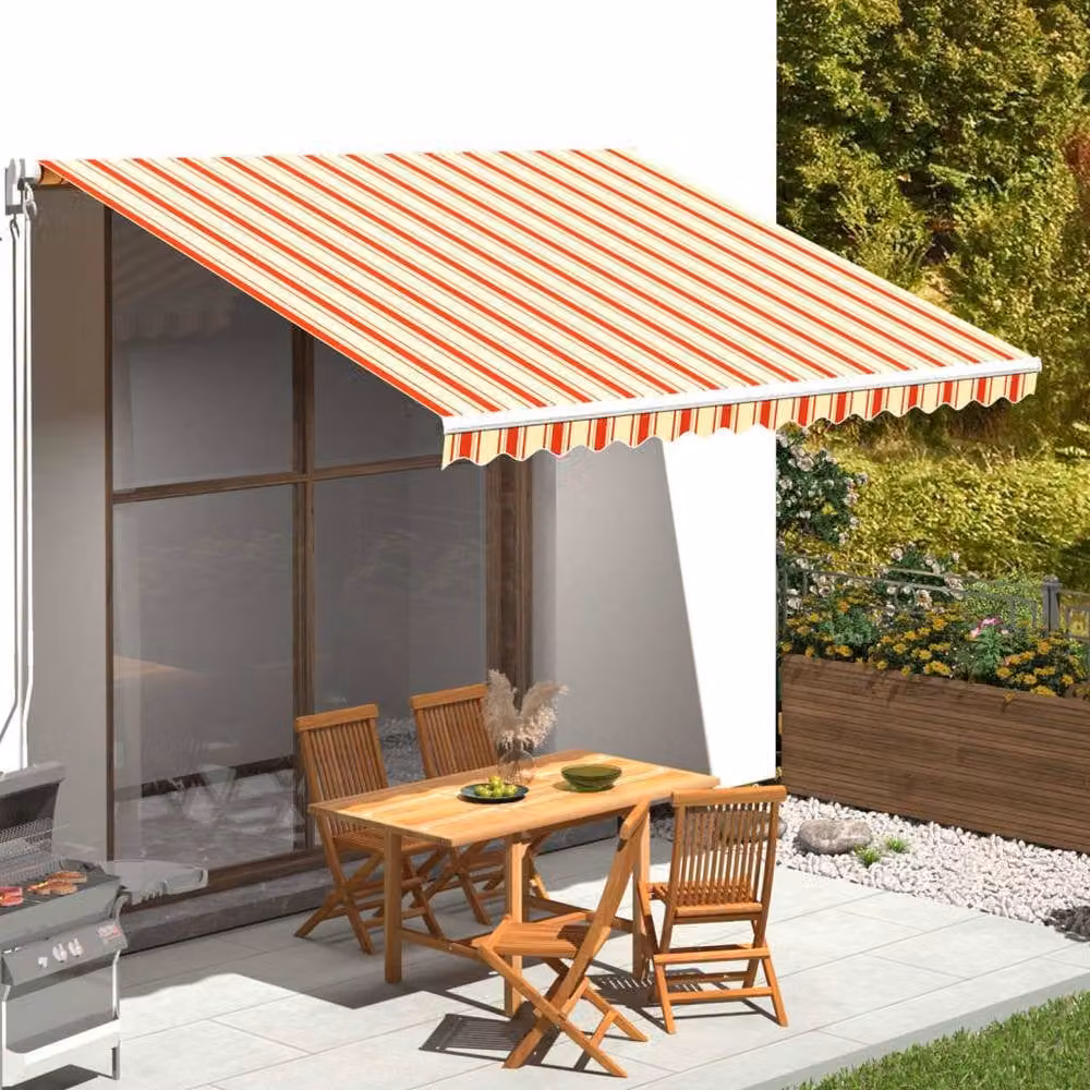 Berkfield Home Replacement Polyester Awning Fabric in Yellow and Orange, 4 x 3.5 m – 1
