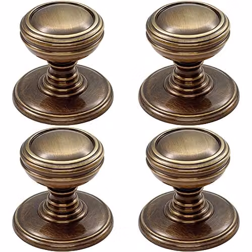 Loops 4 Pack Ringed Tiered Cupboard Door Knob in Brushed Bronze – 1