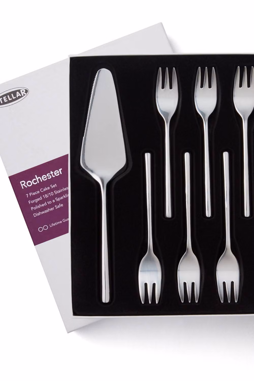 Stellar Rochester 7-Piece Polished Stainless Steel Cake Set in Silver – 4
